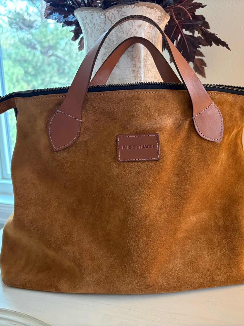 Parker Thatch Charlie Suede  Caramel bag